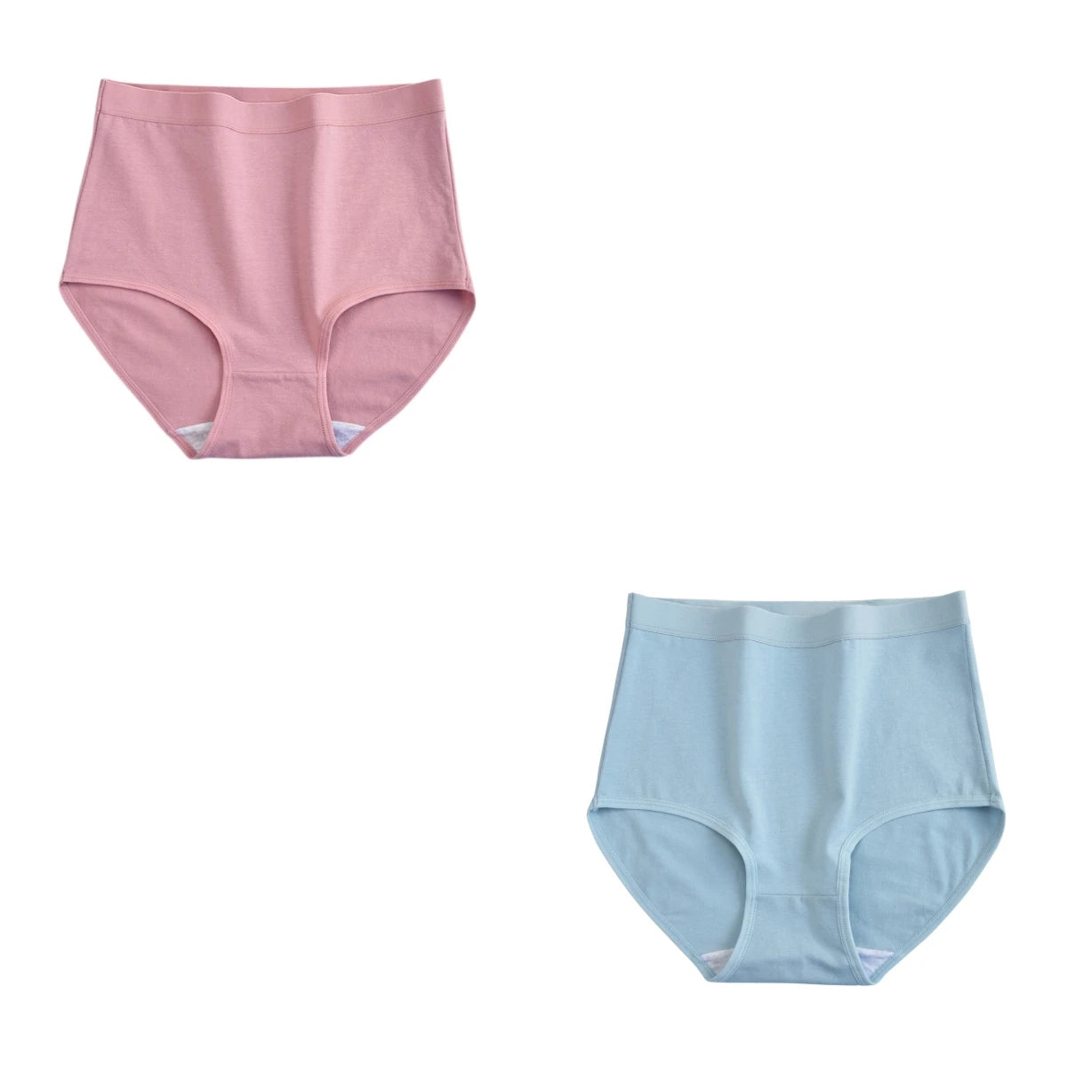 2Pcs/Set Cotton Panties Women Seamless Underwear High Rise Panties Solid Color Female Underpants Sexy Lingerie M-XXXL Comfort