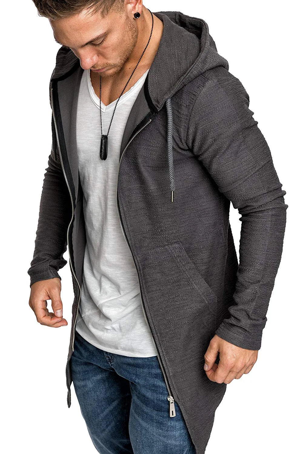 2024 New Spring Men's Classic Fashion Trend Long Windbreaker Men Casual Loose Large Size High-Quality Hooded Coat jacket