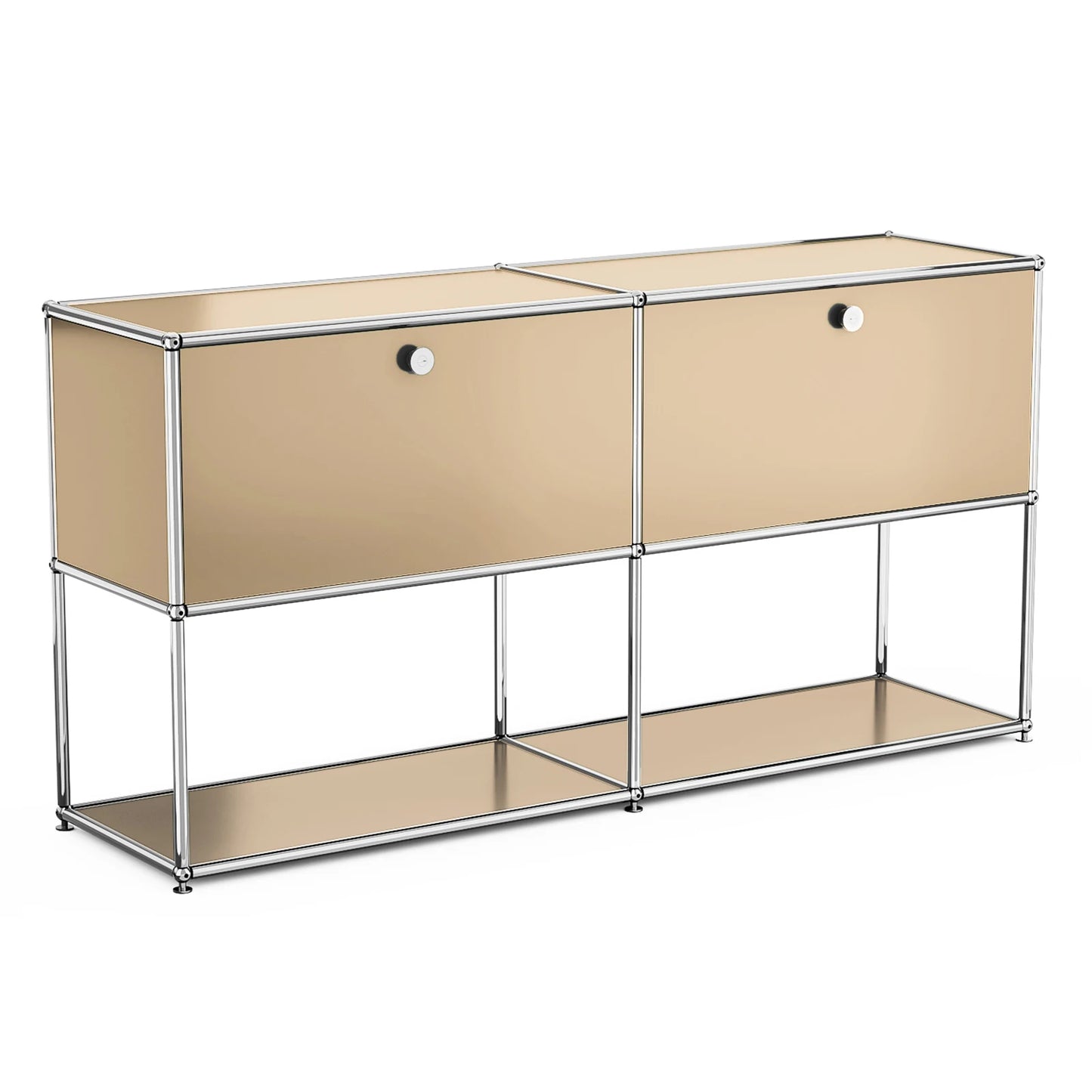 USM Haller Storage Cabinet Sideboard Haller Living Room Bedroom Stainless Steel Metal Board Modular Storage Shelf-No Keys