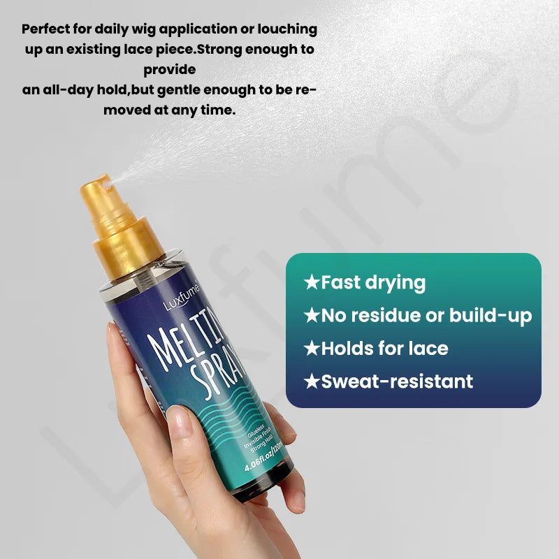Front lace wig glue Melting Spray For lace wigs 120ml melting spray Long Lasting Spray Front Lace Wig Glue spray to melt the wig