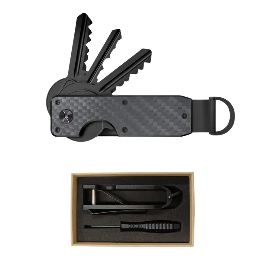 Minimalist Key Organizer Keychain, Compact Aluminum Keyholder, Holds 2-5 Keys, Business Gifts for Men and Women