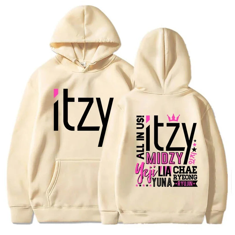 New Fashion Kpop Men Women Hoodies ITZY Printed Sweatshirt Autumn and Winter Casual Long Sleeve Hooded Kpop Tops