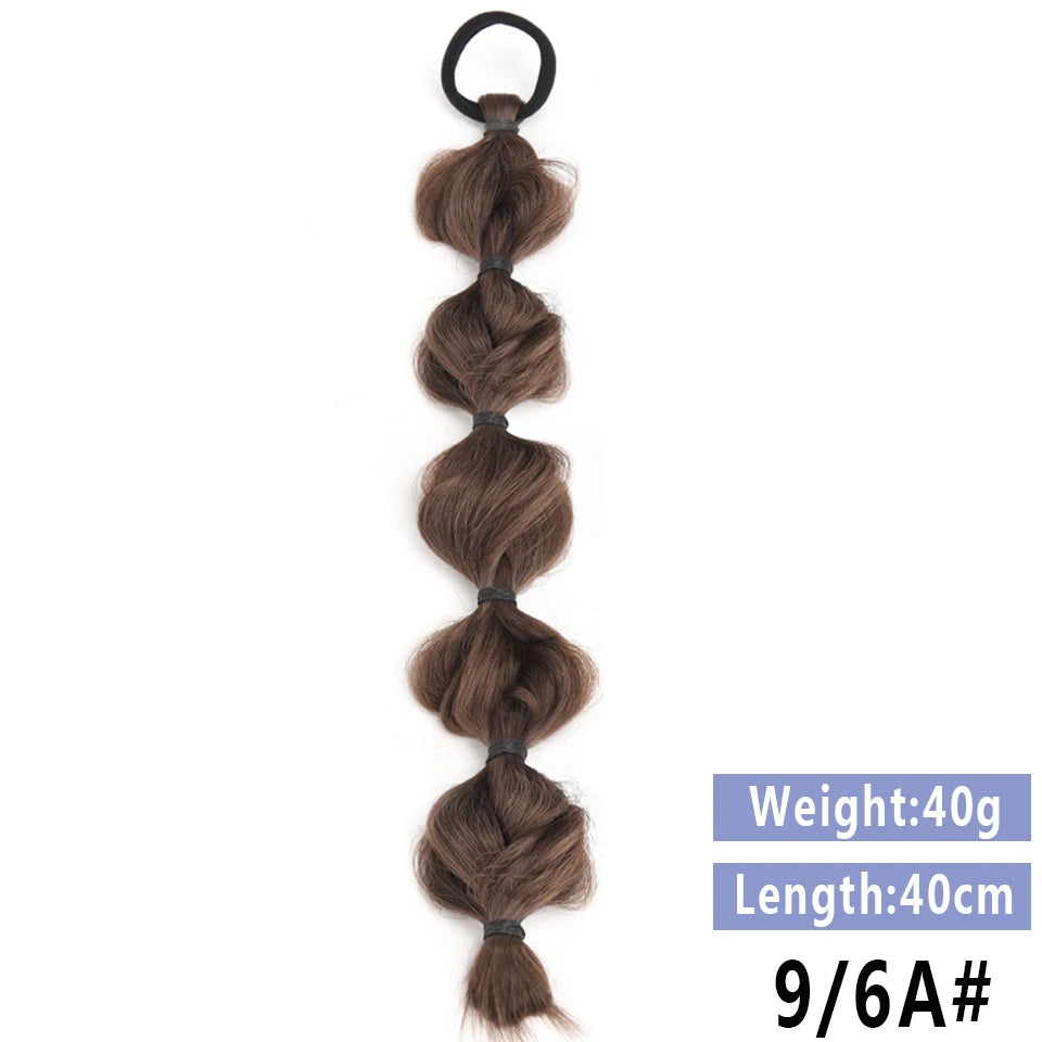 LUPU Synthetic Braided Ponytails Hair Extensions For Women With Elastic Hair Band Hairpieces Natural Black Brown Fake Hair
