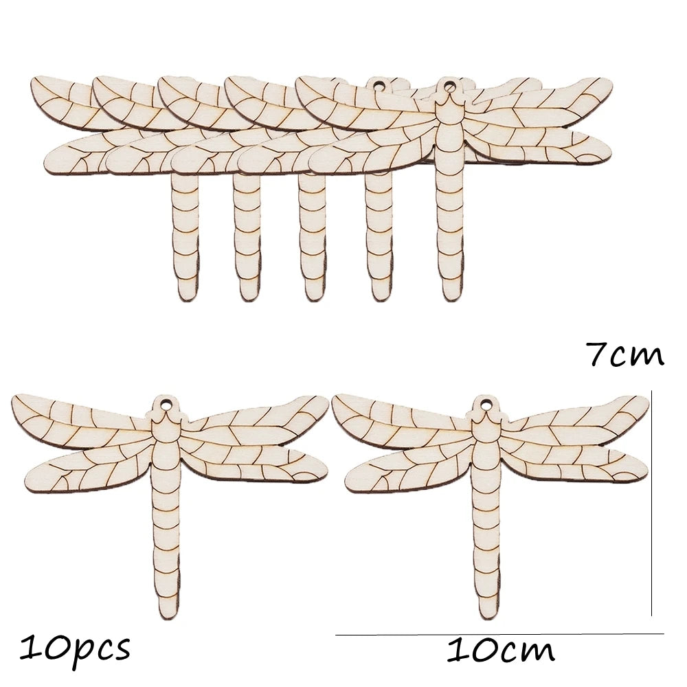 10pcs/set Easter Spring Wooden Ornament Insect Flower Hanging Pendants 2024 Spring Home Decorations DIY Gifts Wrapping Supplies