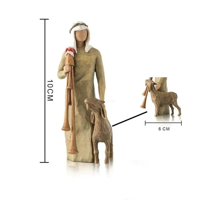 2024 Jesus Nativity Statue Resin Holy Family Willow Tree Set Ornaments Easter Religious Crafts Diy Customized Christmas Gift