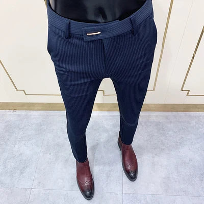 2022 Suit Pants Spring Man Suit Pants Fashion Casual Slim Business Suit Pants Men Wedding Party Work Trousers Classic Large 36