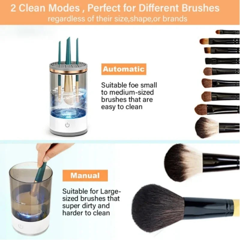 USB Electric Makeup Brush Cleaner Portable 3 In 1 Makeup Brushes Drying Rack Lazy Cleaning Brush Washer Quick Dry Stand Device