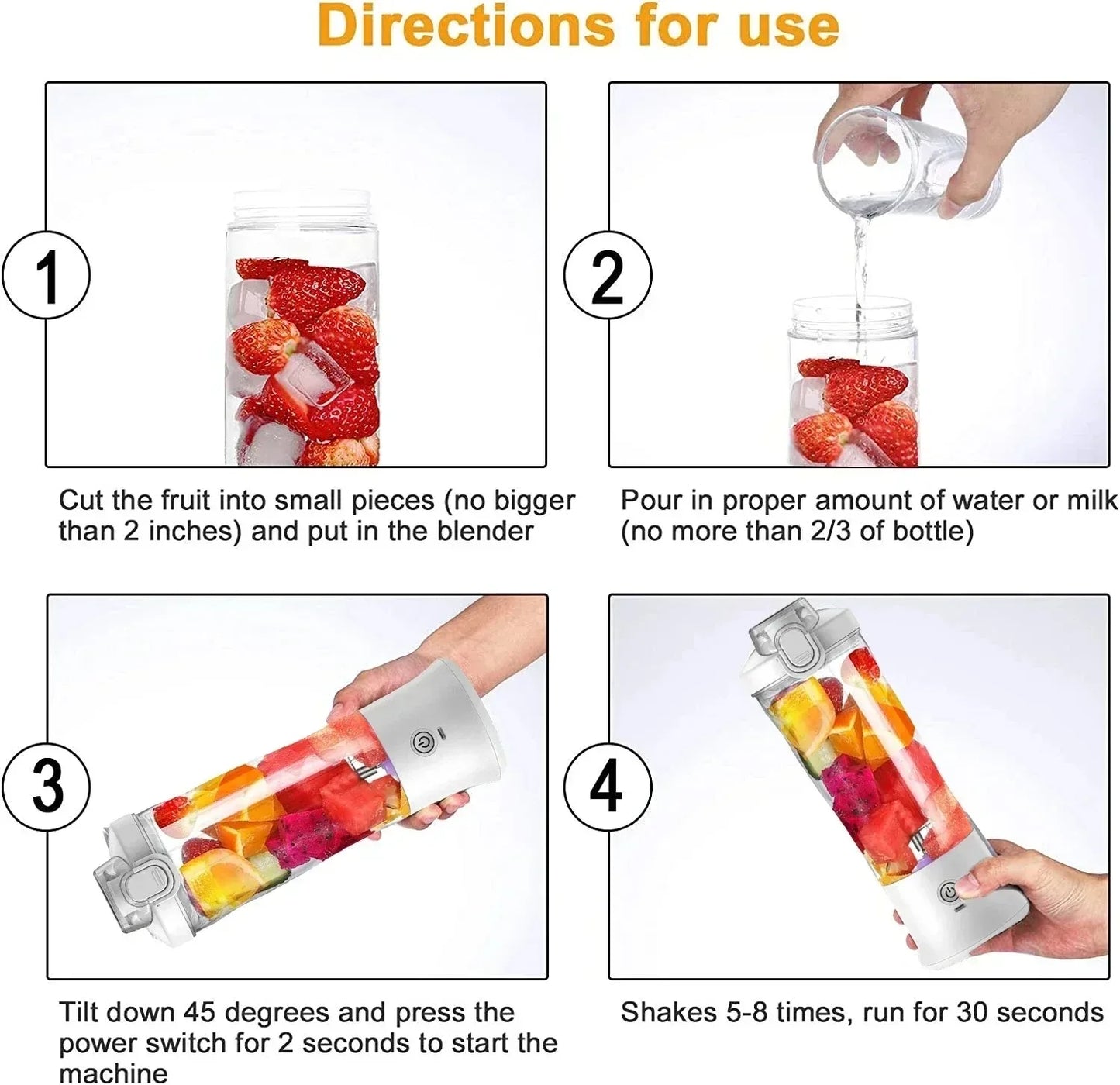 Household Fruit Juicer Portable Electric Juicer Blender USB Rechargeable Fruit Mixer 600ML Fruit Juicer Multi-functional Blender