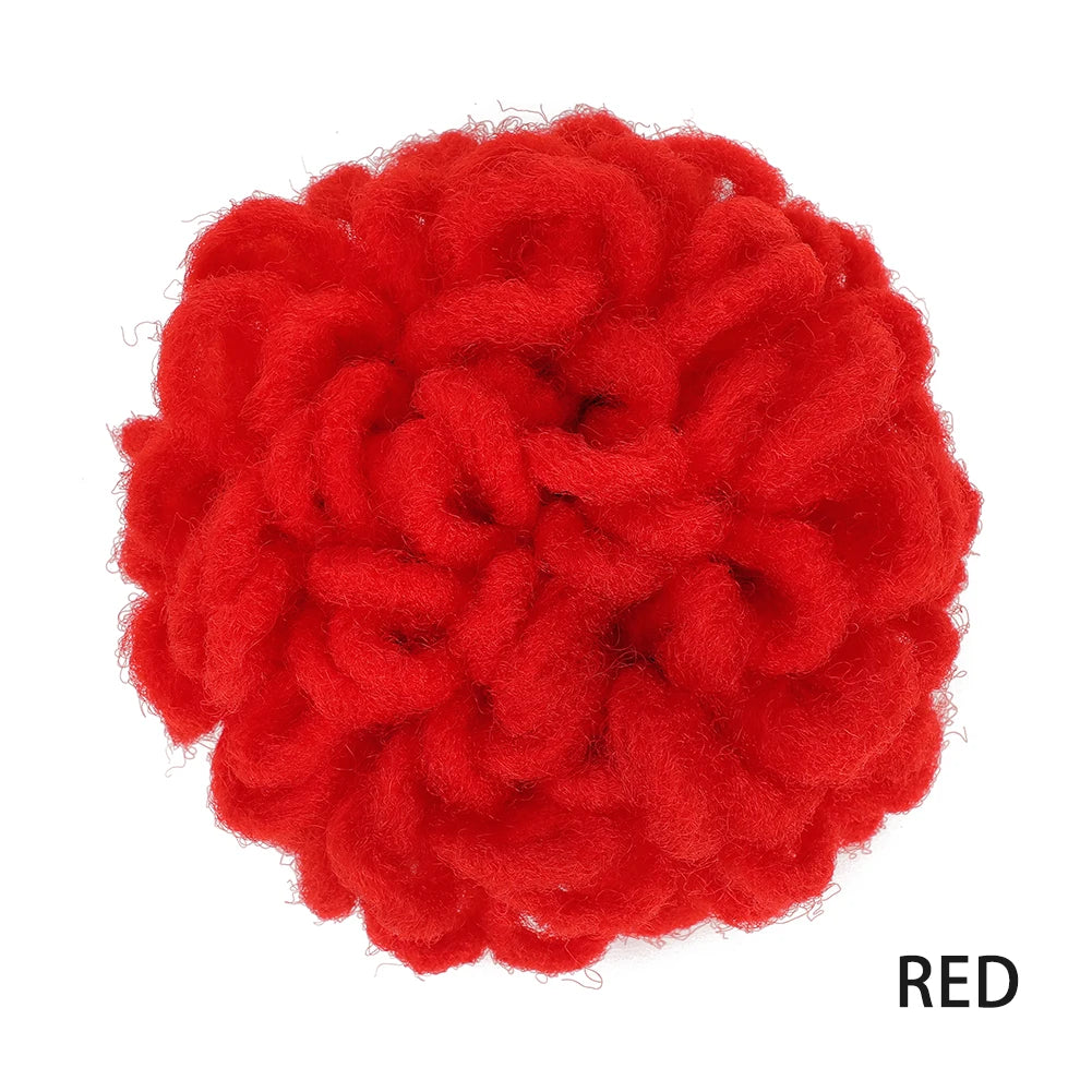 Dreadlocks Bun Afro Puff Drawstring Ponytail Hairpiece 8 Inch High Quality Synthetic Clip in Hair Extensions for Black Women