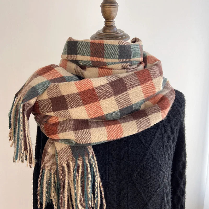 Scarf female winter new Korean version of the atmosphere sense of double-sided students cute warm thickened knitting senior sens