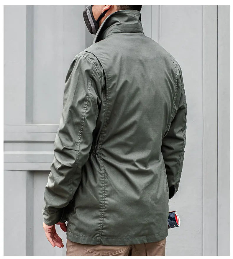 Safari Jacket Men Tactical Windbreaker Outdoor Multi-pocket Vintage Casual Coats Spring Autumn Army Camo Amekaji Hunter