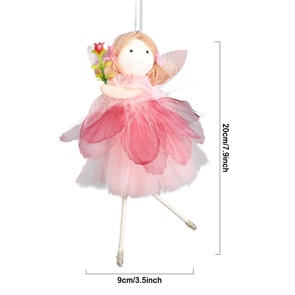 24cm Easter Flower Bunny Ornaments Pink Yellow Gauze Skirt Bunny Easter Party Decor Supplies Home Desktop Decorations Kids Gifts