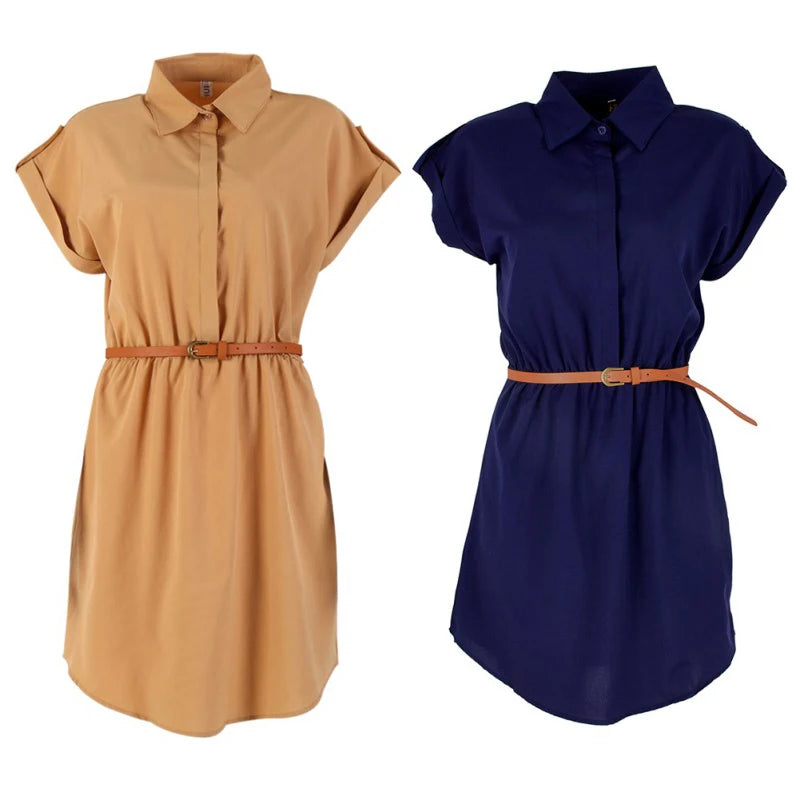 Maternity Clothings Women Ladies Dresses A Line Chiffon Casual OL Dress With Belt Women's Clothing