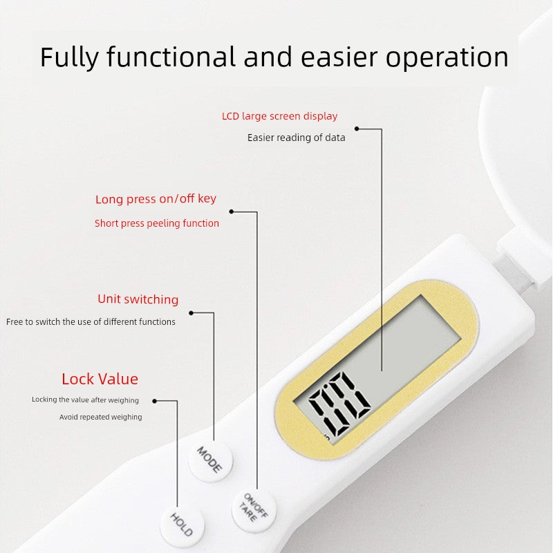 Electronic Scale Measuring Spoon Scale Grams Milk Powder Baby Baby Solid Food with Weighing Scale Measuring Spoon Measuring Spoon Kitchen Baking Flour
