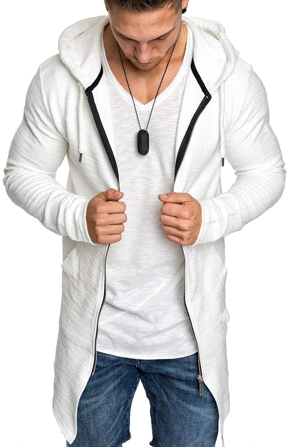 2024 New Spring Men's Classic Fashion Trend Long Windbreaker Men Casual Loose Large Size High-Quality Hooded Coat jacket
