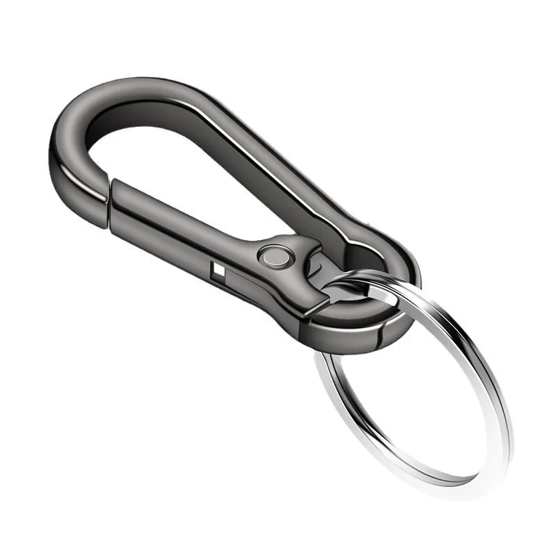 Zinc Alloy Car Key Chain Anti-Lost Keychain With KeyRing Simple Gourd Buckle Carabiner Keychain Auto Waist Belt Clip Holder