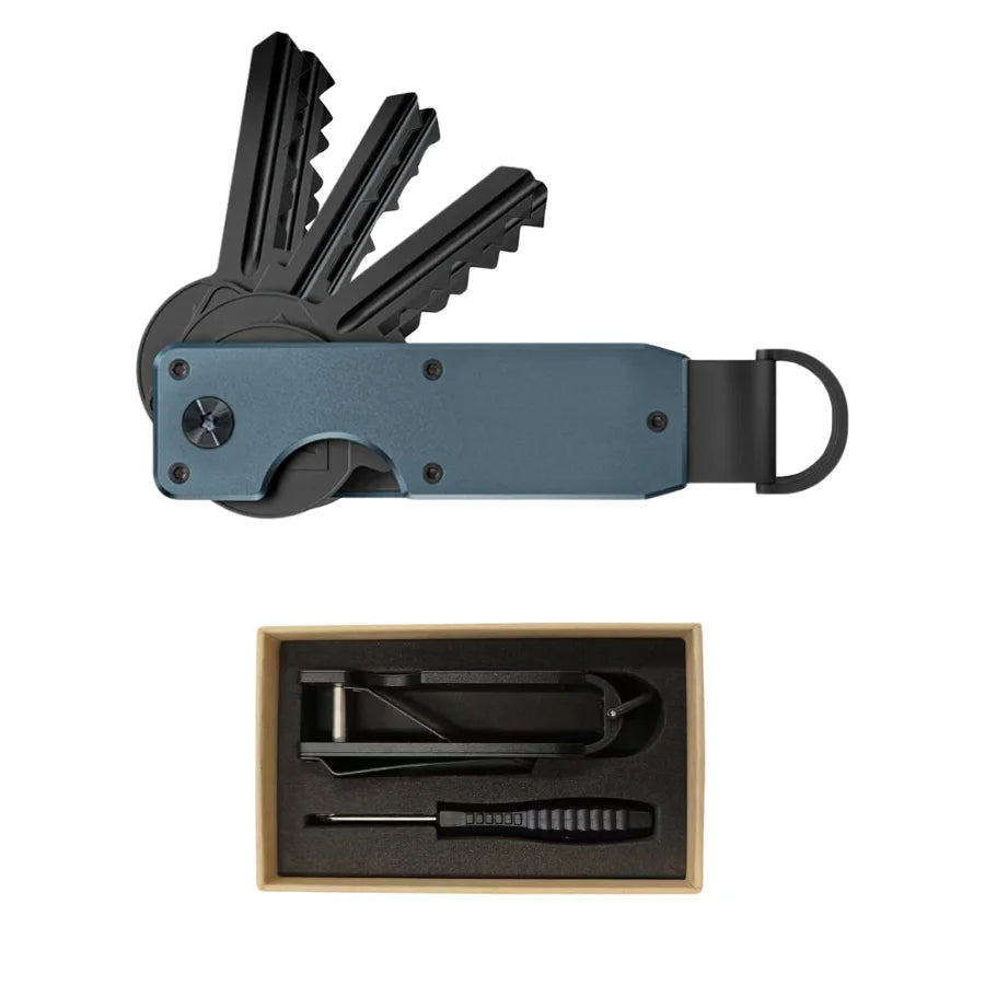 Minimalist Key Organizer Keychain, Compact Aluminum Keyholder, Holds 2-5 Keys, Business Gifts for Men and Women