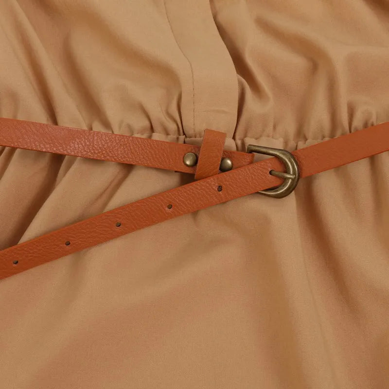 Maternity Clothings Women Ladies Dresses A Line Chiffon Casual OL Dress With Belt Women's Clothing