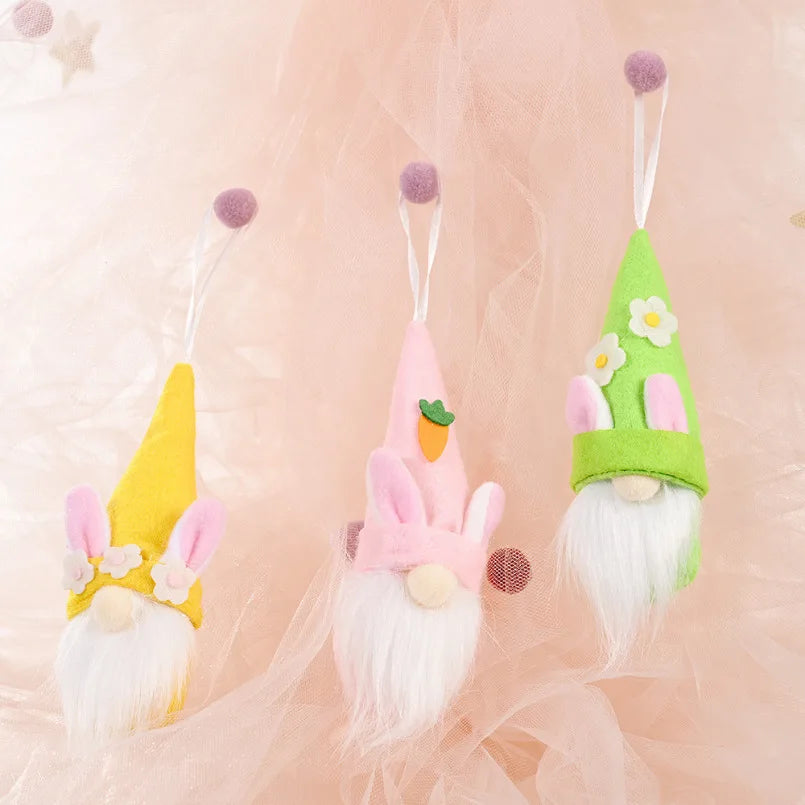 Easter Faceless Gnome Rabbit Doll Handmade Reusable Home Decoration Spring Hanging Bunny Ornaments Kids Gifts