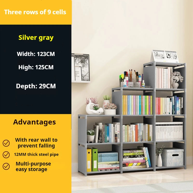 Simple Bookshelf Multi-layer Easy Assembly Bookcase Book Display Rack Easy Assembly Book Holder Book Organizer Debris Rack Shelf