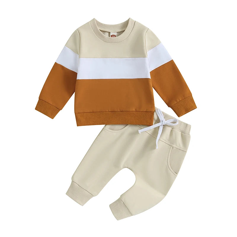 Baby Clothes Newborn Girl Boy Autumn 2Pcs Set Cotton Rainbow Top Pants fall Outfits Clothes Baby Girls Clothing Suit