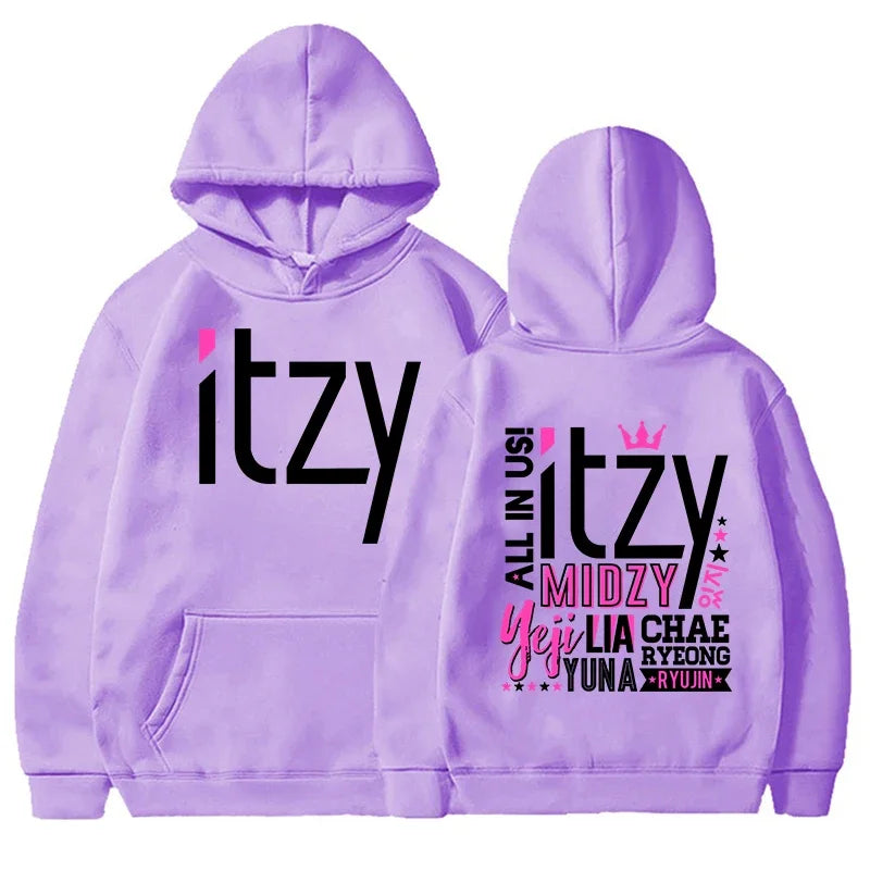New Fashion Kpop Men Women Hoodies ITZY Printed Sweatshirt Autumn and Winter Casual Long Sleeve Hooded Kpop Tops