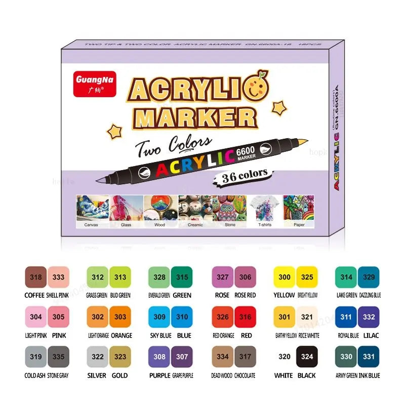 84 Colors Acrylic Paint Markers Pens Two Tone Double Nib Soft Brush Set for Rock Painting,Calligraphy,Brush Lettering,Easter Egg