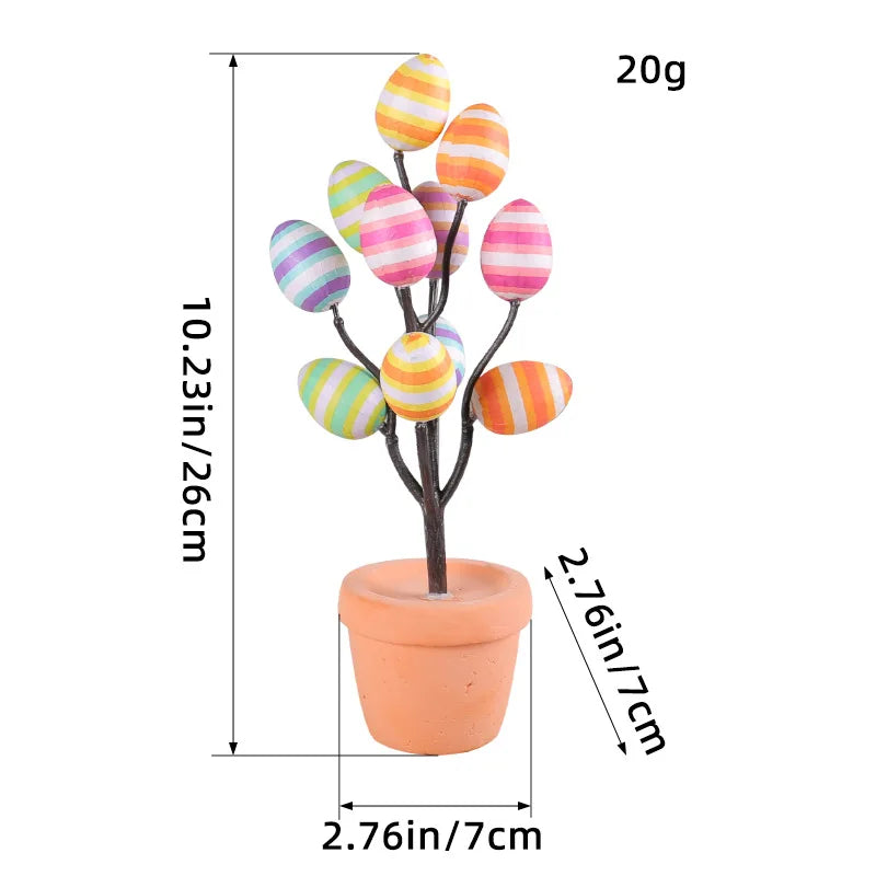 Easter Egg Potted Plant Artificial Tabletop Easter Egg Tree Decor for Easter Home Decor Centerpiece Flower Arrangement
