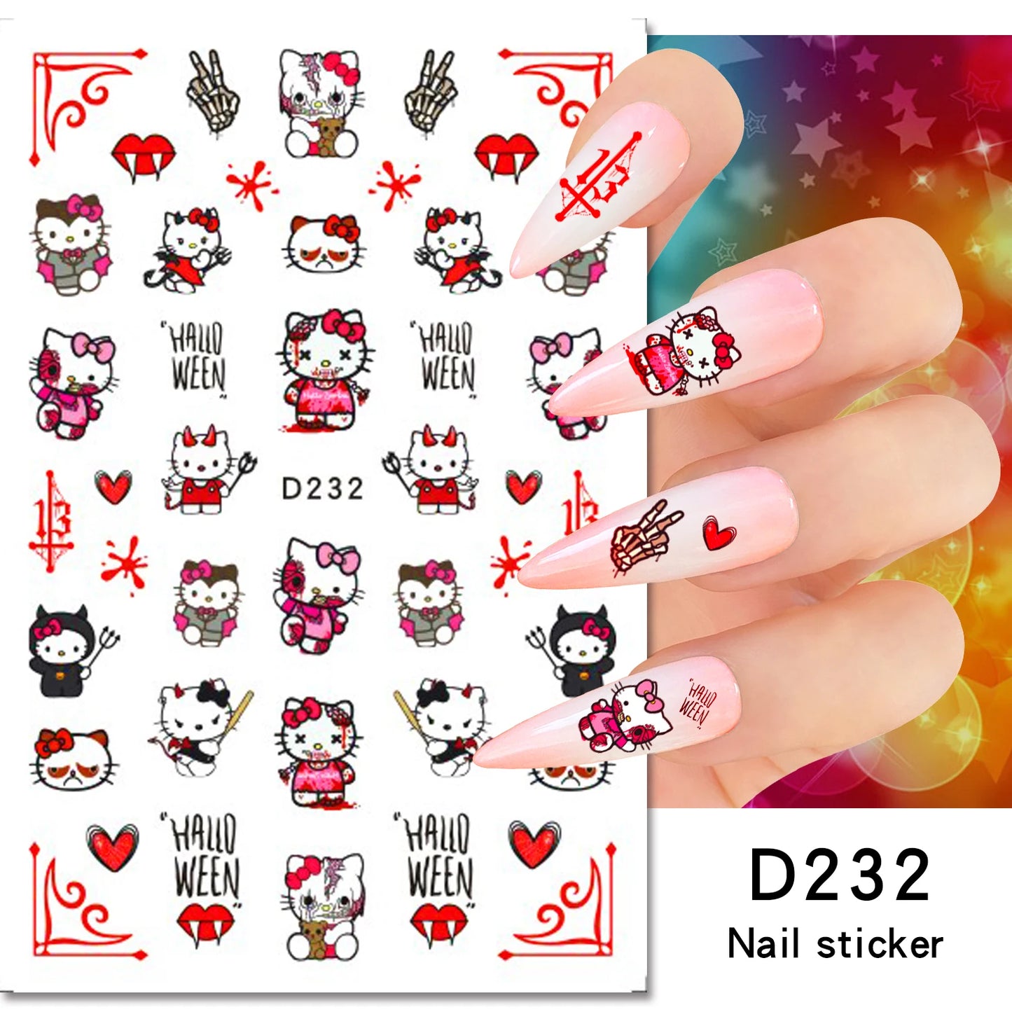 1PCS Cartoon Cute Melody Kuromi 3D Nail Stickers Press on Nails Sanrio Nail Art Decoration New Anime Nail Art Decals Stickers