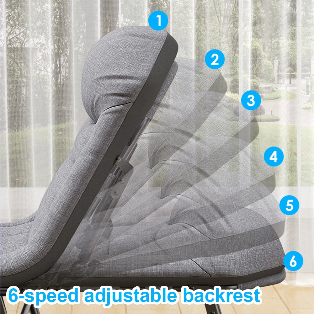 Folding Bed Portable Ultralight Camping Cot Camp Beds Portable Outdoor Beach Backrest Bed Chair for Office Hospital Napping