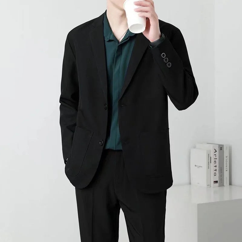 Spring Brown Black Blazer Men Slim Fit Fashion Social Mens Dress Jacket Business Formal Jacket Men Office Suit Jacket S-3XL