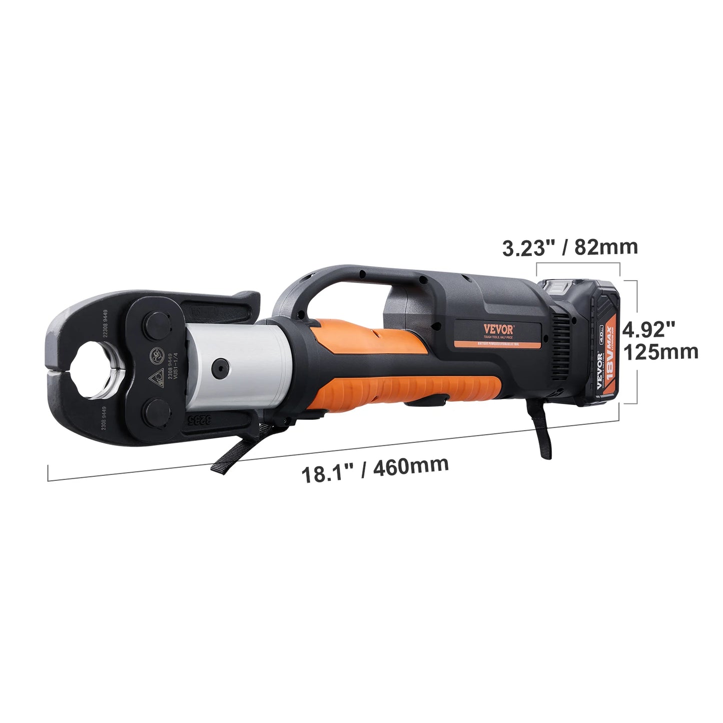 VEVOR Pro Press Tool 18V Electric Pipe For 1/2 to 2inch Stainless Steel 6 Press Jaws 2PCS 4AH Battery Fast Charger Carrying Case