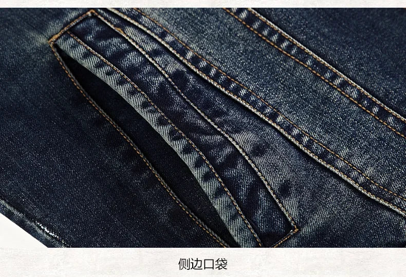 Men's Spring and Autumn New Fashion Lapel Denim Jacket, European and American Casual Single-breasted Denim Jacket, Young Man