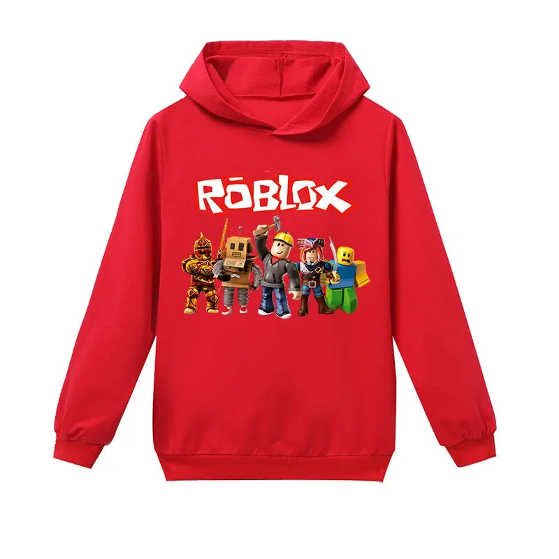 Robloxing Cartoon Anime Children Costume Spring Hoodie Kids Clothes Funny Haruno Sakura Hoodies for Teen Girls Baby Sweatshirt