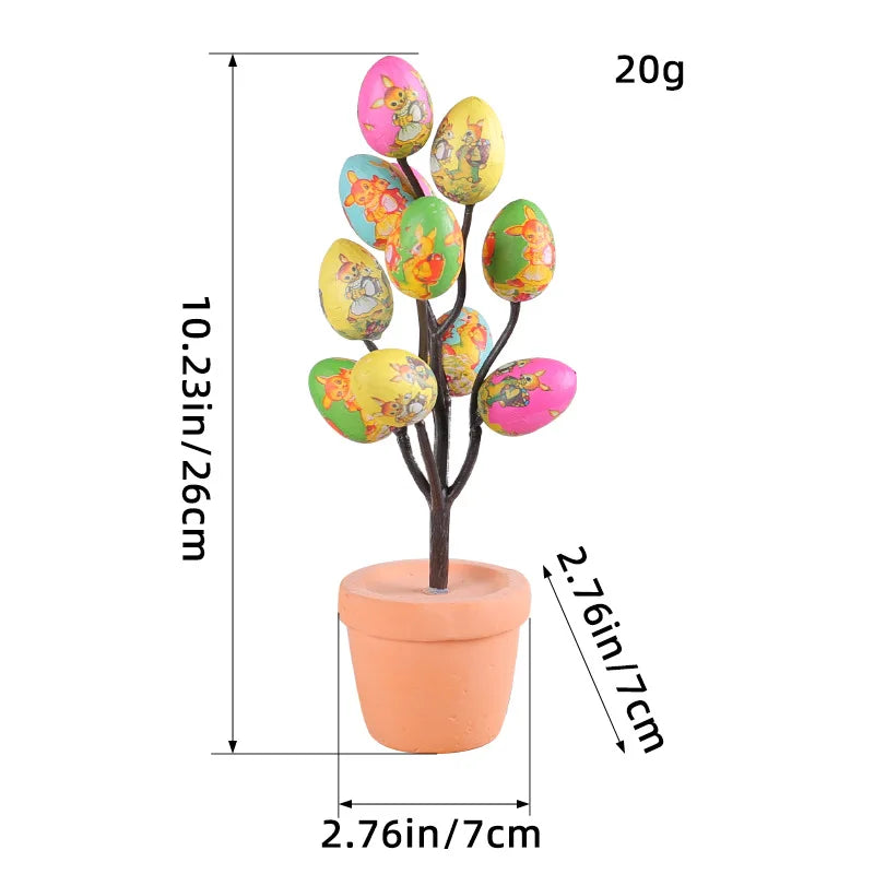 Easter Egg Potted Plant Artificial Tabletop Easter Egg Tree Decor for Easter Home Decor Centerpiece Flower Arrangement