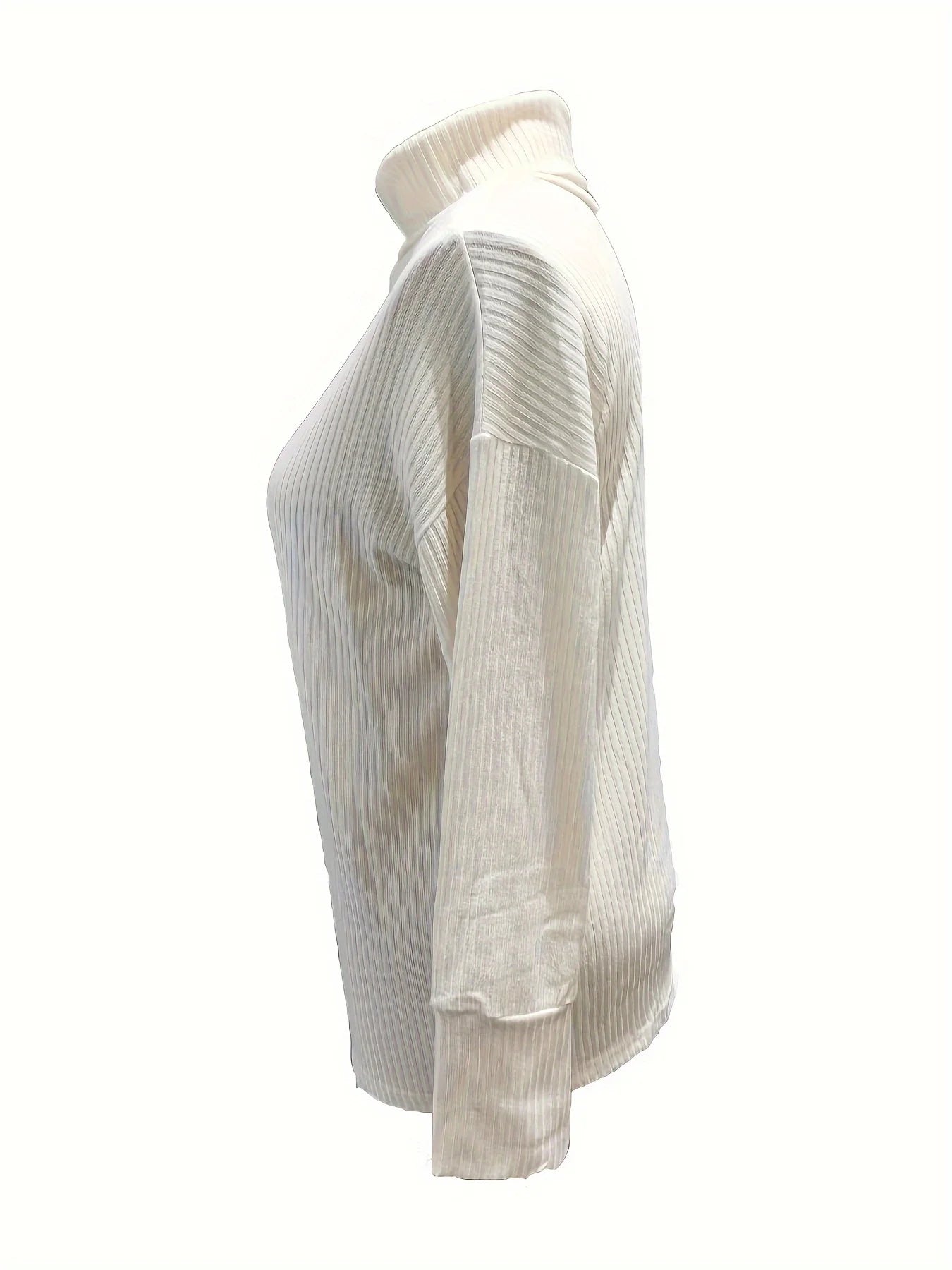 Plus Size Women's Long Sleeve Turtleneck Tops Pullovers Knitted Loose Sweater