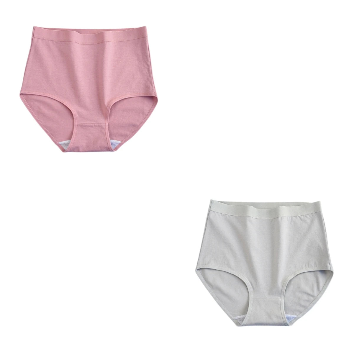 2Pcs/Set Cotton Panties Women Seamless Underwear High Rise Panties Solid Color Female Underpants Sexy Lingerie M-XXXL Comfort