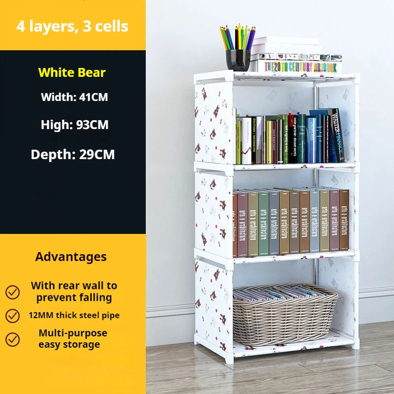Simple Bookshelf Multi-layer Easy Assembly Bookcase Book Display Rack Easy Assembly Book Holder Book Organizer Debris Rack Shelf
