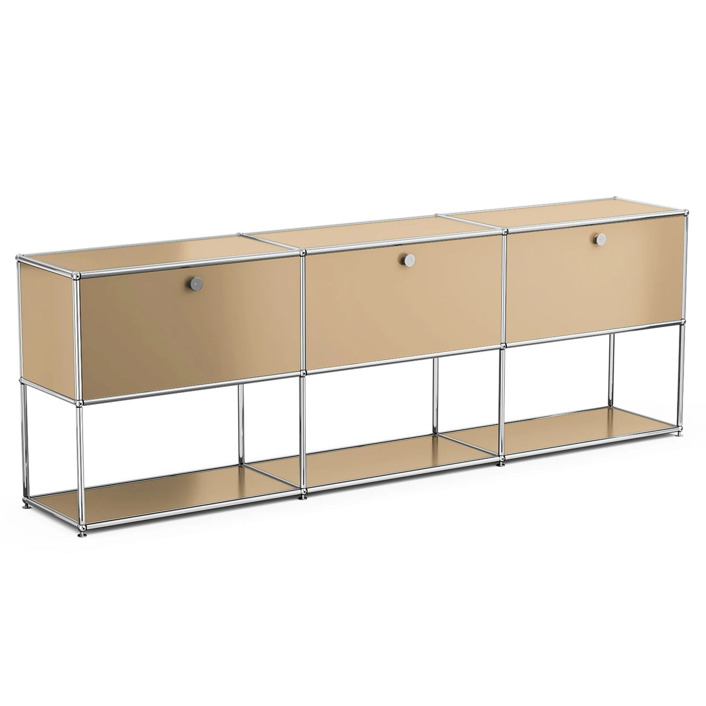 USM Haller Storage Cabinet Sideboard Haller Living Room Bedroom Stainless Steel Metal Board Modular Storage Shelf-No Keys