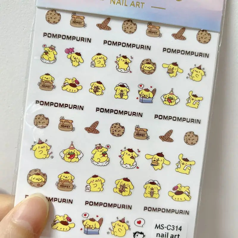 1PCS Cartoon Cute Melody Kuromi 3D Nail Stickers Press on Nails Sanrio Nail Art Decoration New Anime Nail Art Decals Stickers