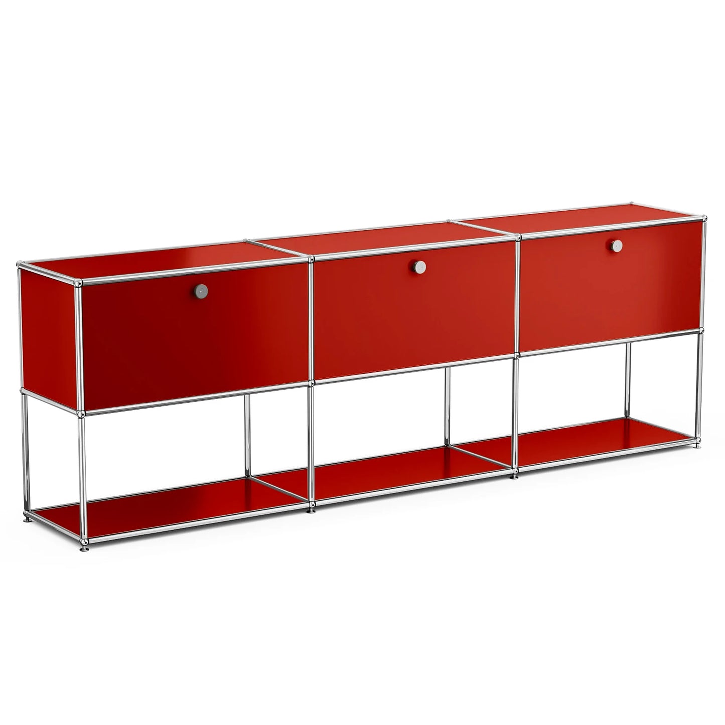 USM Haller Storage Cabinet Sideboard Haller Living Room Bedroom Stainless Steel Metal Board Modular Storage Shelf-No Keys