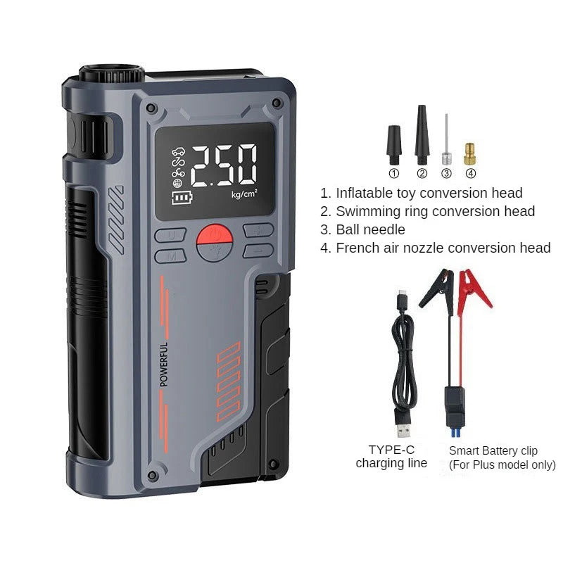 LEIBOO Car Jump Starter Air Pump Power Bank Lighting Portable Air Compressor 4 In 1 Cars Battery Starters Auto Tyre Inflator