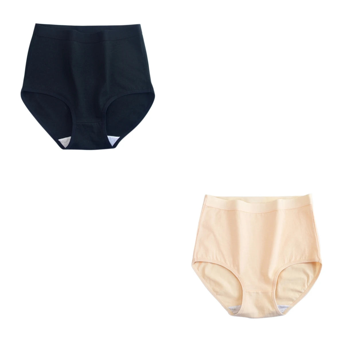 2Pcs/Set Cotton Panties Women Seamless Underwear High Rise Panties Solid Color Female Underpants Sexy Lingerie M-XXXL Comfort