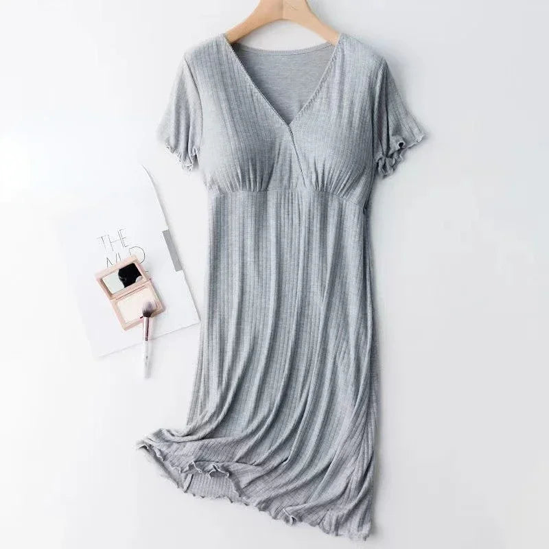 Maternity Pijama Maternidad Summer Postpartum Nursing Clothes Pregnant Women Dress Cotton Fashionable New Breastfeeding Dresses