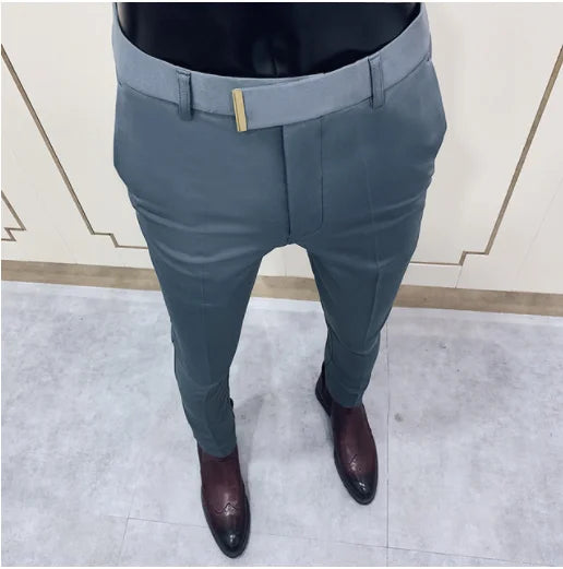2022 Suit Pants Spring Man Suit Pants Fashion Casual Slim Business Suit Pants Men Wedding Party Work Trousers Classic Large 36