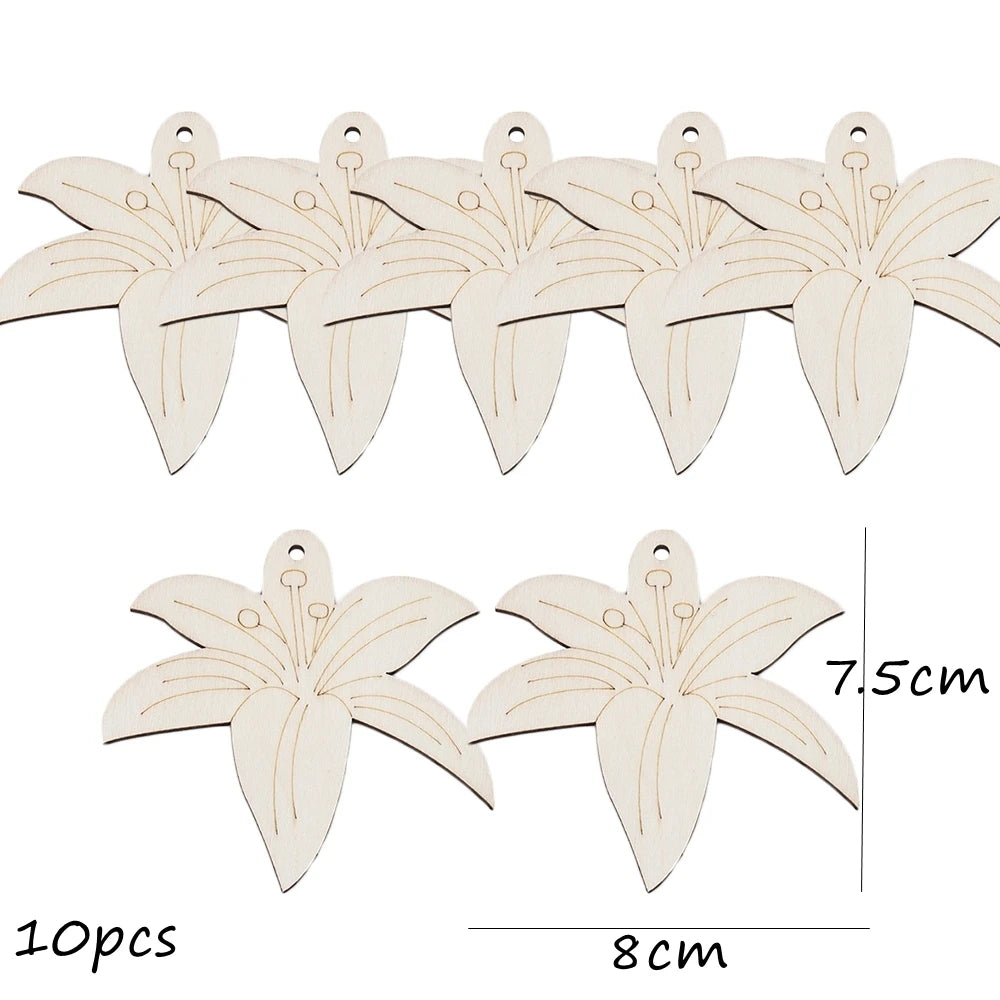 10pcs/set Easter Spring Wooden Ornament Insect Flower Hanging Pendants 2024 Spring Home Decorations DIY Gifts Wrapping Supplies