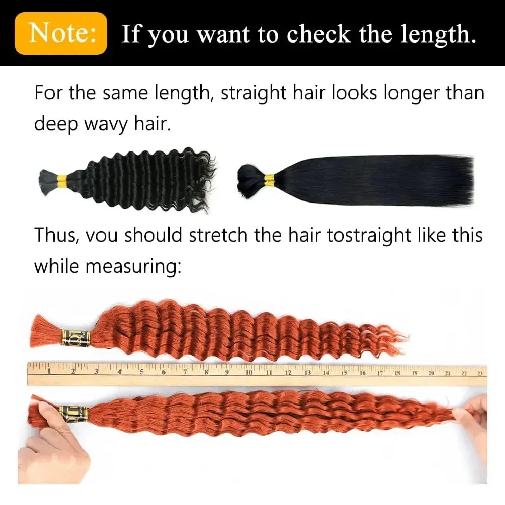 Human Braiding Hair Deep Wave Bulk Human Hair for Boho Braids 100% Brazilian Virgin Curly Hair for Braiding Hair Extensions