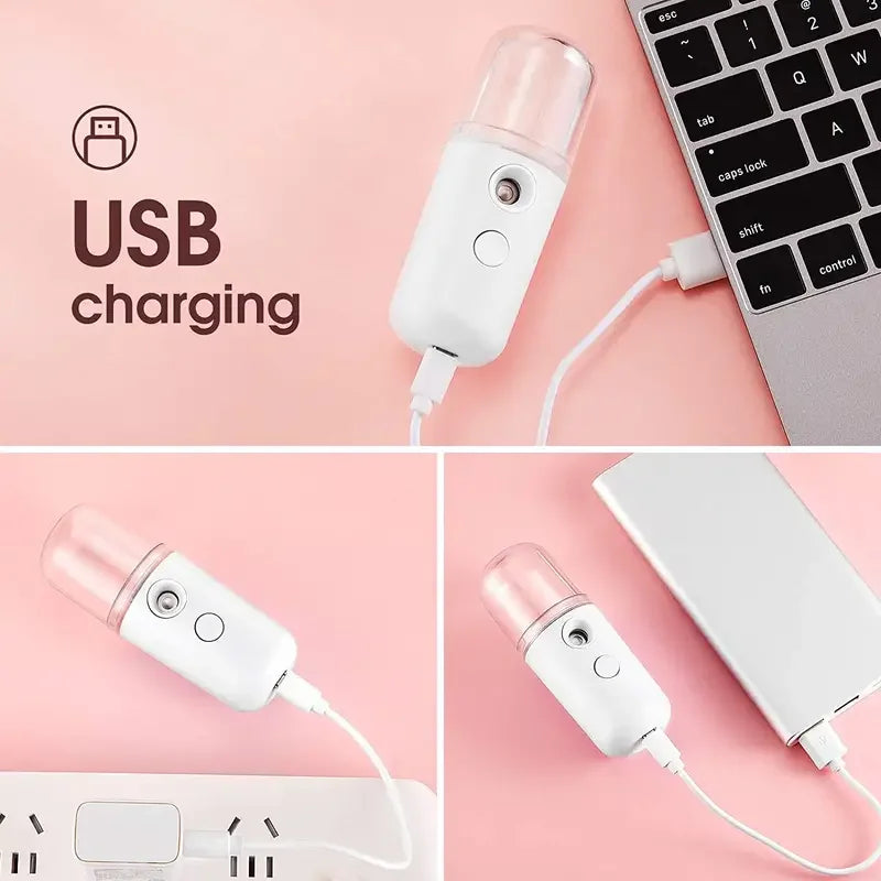 30ml Mini Air Humidifier Nano Facial Sprayer Portable Rechargeable Small Steamer Wireless Nano Personal Face Hydrat Sprayer