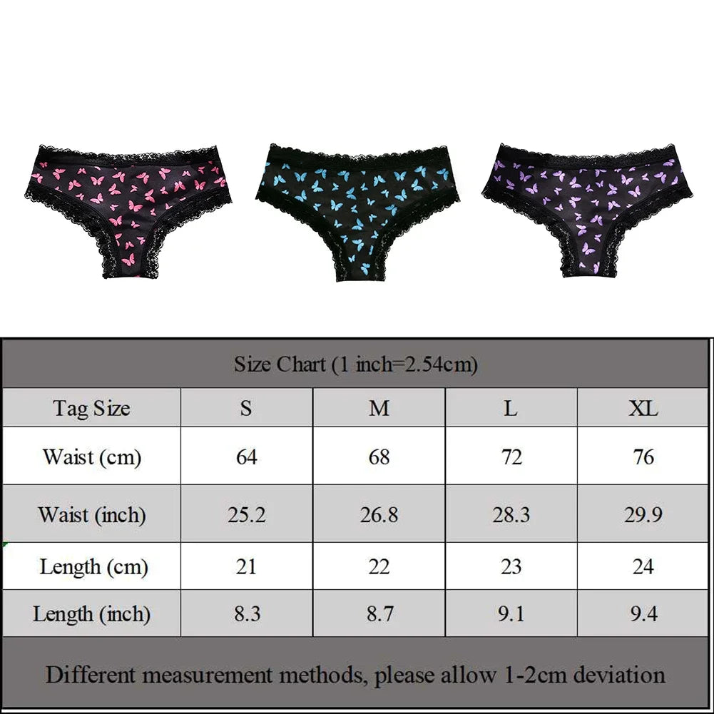 Women Butterfly Print Underwear Secret Clothes Sexy Lingerie Lace Lingerie Sweet Girly Seamless Briefs Japanese Princess Pantie