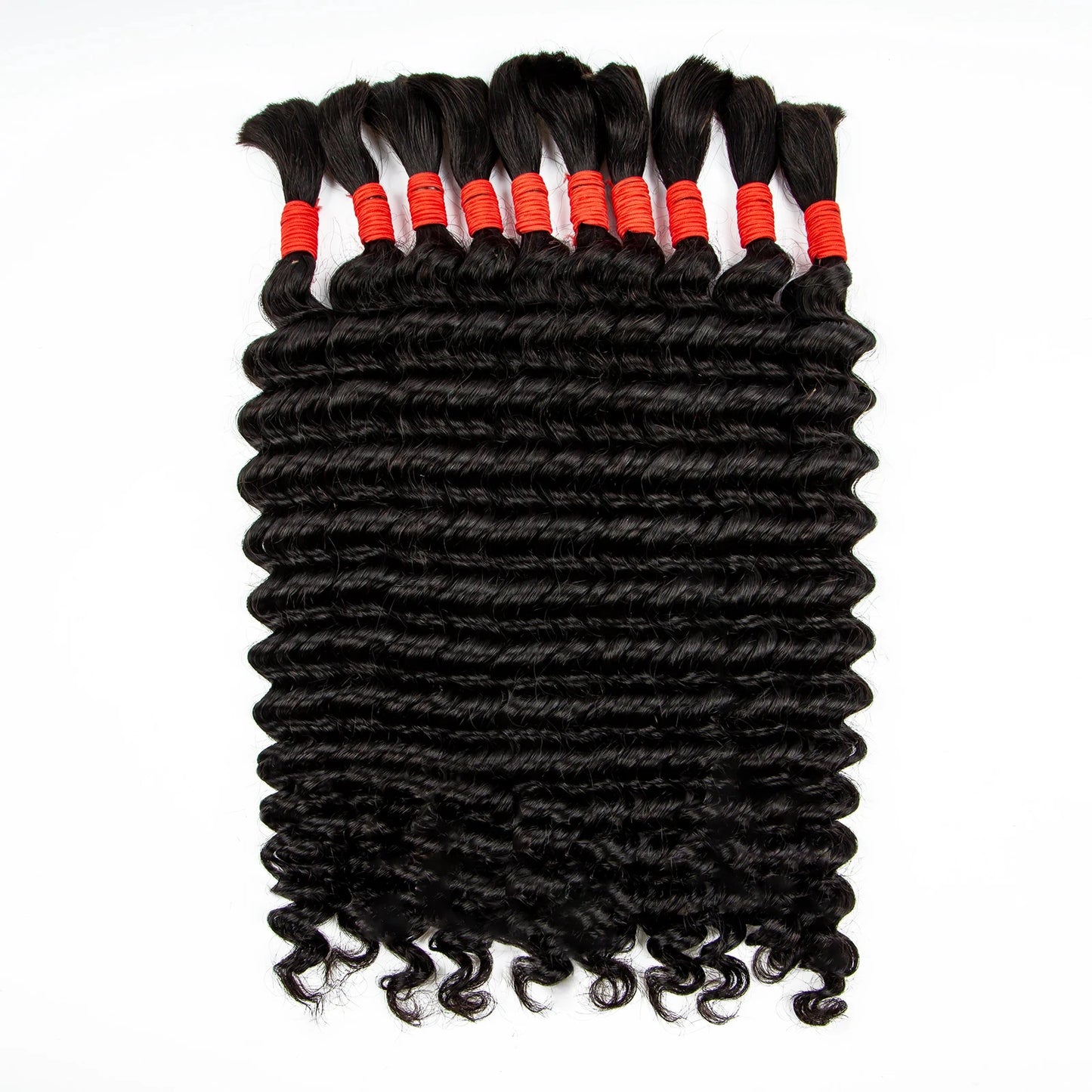 Human Braiding Hair Deep Wave Bulk Human Hair for Boho Braids 100% Brazilian Virgin Curly Hair for Braiding Hair Extensions
